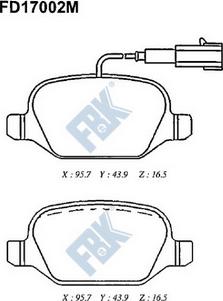 FBK FD17002M - Гальмівні колодки, дискові гальма avtolavka.club