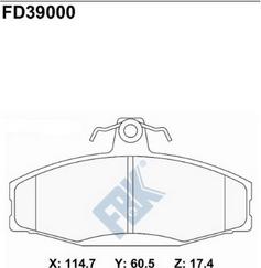 FBK FD39000 - Гальмівні колодки, дискові гальма avtolavka.club