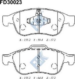 FBK FD30023 - Гальмівні колодки, дискові гальма avtolavka.club