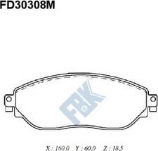 FBK FD30308M - Гальмівні колодки, дискові гальма avtolavka.club