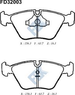 FBK FD32003 - Гальмівні колодки, дискові гальма avtolavka.club