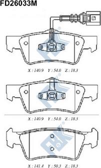 FBK FD26033M - Гальмівні колодки, дискові гальма avtolavka.club