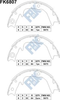 FBK FK6807 - Комплект гальм, ручник, парковка avtolavka.club