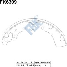 FBK FK6309 - Комплект гальм, барабанний механізм avtolavka.club