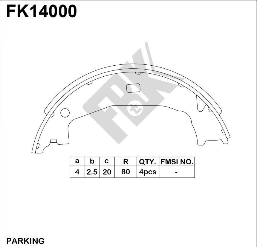 FBK FK14000 - Комплект гальм, ручник, парковка avtolavka.club