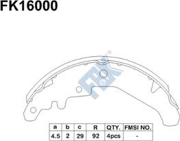 FBK FK16000 - Комплект гальм, барабанний механізм avtolavka.club