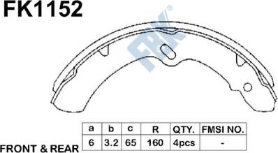 FBK FK1152 - Комплект гальм, барабанний механізм avtolavka.club