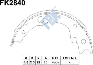 FBK FK2840 - Комплект гальм, ручник, парковка avtolavka.club