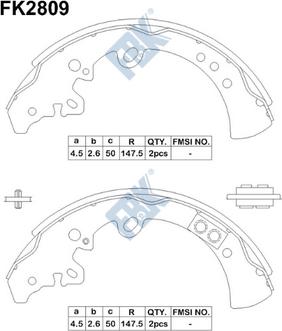 FBK FK2809 - Комплект гальм, барабанний механізм avtolavka.club