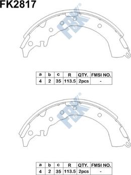 FBK FK2817 - Комплект гальм, барабанний механізм avtolavka.club