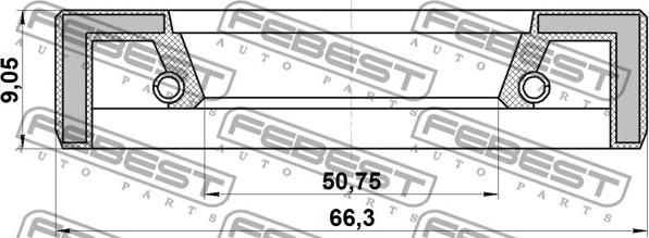 Febest 95FAY-52660909X - Кільце ущільнювача валу, приводний вал avtolavka.club