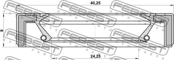 Febest 95GAY-26400808R - Кільце ущільнювача валу, приводний вал avtolavka.club