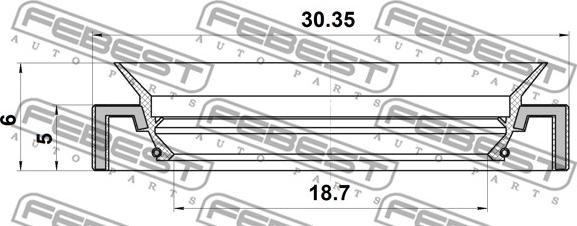 Febest 95GAY-20300506X - Ремкомплект, осьової шарнір поперечна рульова тяга avtolavka.club