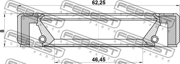 Febest 95GBY-48620808L - Кільце ущільнювача валу, приводний вал avtolavka.club