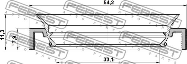 Febest 95HAY-35540811R - Кільце ущільнювача валу, приводний вал avtolavka.club