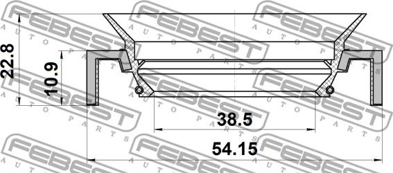 Febest 95HCS-40541123L - Ущільнене кільце, роздавальна коробка avtolavka.club