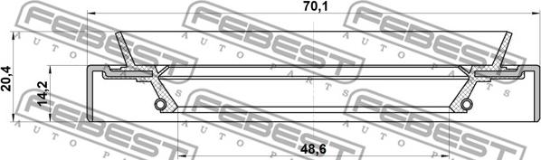 Febest 95HDS-50701420X - Кільце ущільнювача валу, приводний вал avtolavka.club