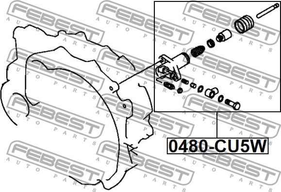 Febest 0480-CU5W - Робочий циліндр, система зчеплення avtolavka.club