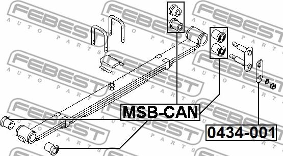 Febest 0434-001 - Втулка, листова ресора avtolavka.club