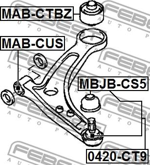 Febest MAB-CTBZ - Сайлентблок, важеля підвіски колеса avtolavka.club