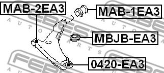 Febest MBJB-EA3 - Ремонтний комплект, що несуть / напрямні шарніри avtolavka.club
