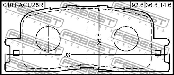 Febest 0101-ACU25R - Гальмівні колодки, дискові гальма avtolavka.club