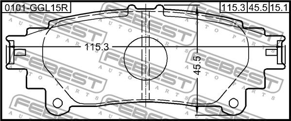 Febest 0101-GGL15R - Гальмівні колодки, дискові гальма avtolavka.club