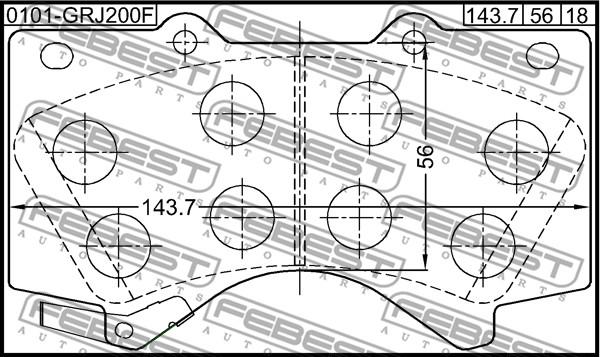 Febest 0101-GRJ200F - Гальмівні колодки, дискові гальма avtolavka.club