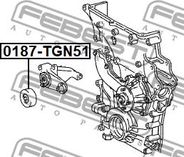 Febest 0187-TGN51 - Паразитний / провідний ролик, поліклиновий ремінь avtolavka.club