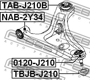 Febest TAB-J210B - Сайлентблок, важеля підвіски колеса avtolavka.club