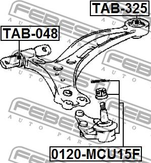 Febest TAB-048 - Сайлентблок, важеля підвіски колеса avtolavka.club