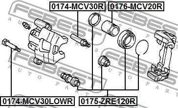 Febest 0176-MCV20R - Поршень, корпус скоби гальма avtolavka.club