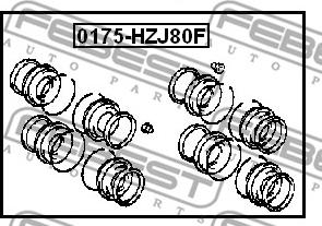 Febest 0175-HZJ80F - Ремкомплект, гальмівний супорт avtolavka.club