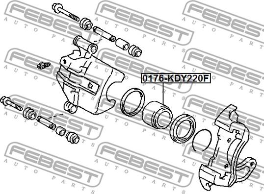 Febest 0176-KDY220F - Поршень, корпус скоби гальма avtolavka.club