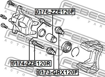 Febest 0174-ZZE120R - Направляючий болт, корпус скоби гальма avtolavka.club