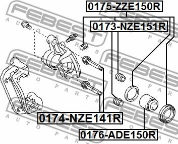 Febest 0173-NZE151R - Пильник, управління корпусу скоби гальма avtolavka.club