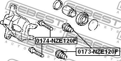 Febest 0173-NZE120F - Пильник, управління корпусу скоби гальма avtolavka.club