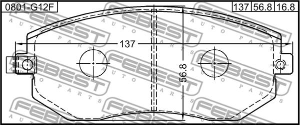 Febest 0801-G12F - Гальмівні колодки, дискові гальма avtolavka.club