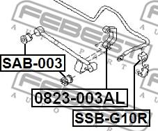 Febest 0823-003AL - Тяга / стійка, стабілізатор avtolavka.club