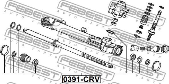 Febest 0391-CRV - Ремкомплект, осьової шарнір поперечна рульова тяга avtolavka.club