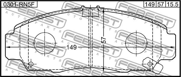 Febest 0301-RN5F - Гальмівні колодки, дискові гальма avtolavka.club