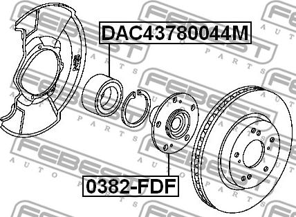 Febest DAC43780044M - Підшипник ступиці колеса avtolavka.club