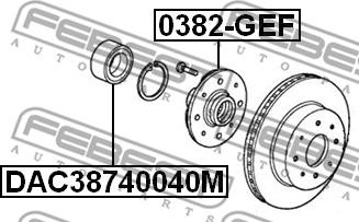 Febest DAC38740040M - Підшипник ступиці колеса avtolavka.club