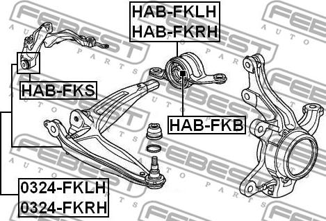 Febest HAB-FKLH - Сайлентблок, важеля підвіски колеса avtolavka.club