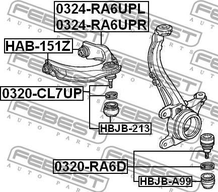 Febest 0320-RA6D - Шарова опора, несучий / направляючий шарнір avtolavka.club