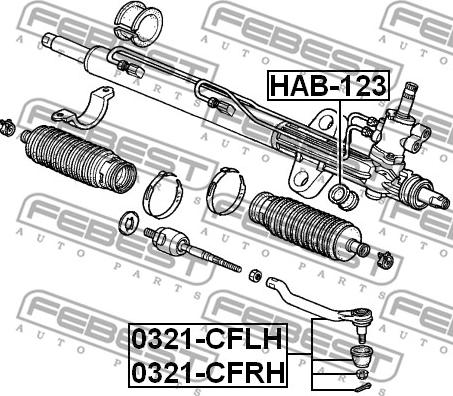 Febest 0321-CFLH - Наконечник рульової тяги, кульовий шарнір avtolavka.club