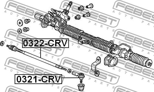 Febest 0321-CRV - Наконечник рульової тяги, кульовий шарнір avtolavka.club