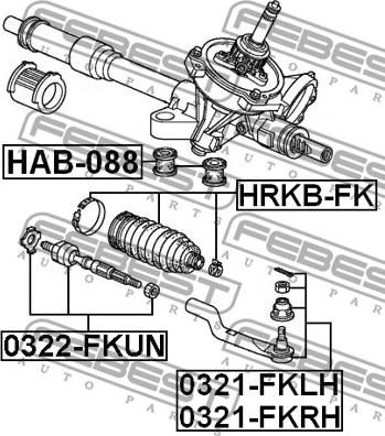 Febest 0321-FKRH - Наконечник рульової тяги, кульовий шарнір avtolavka.club