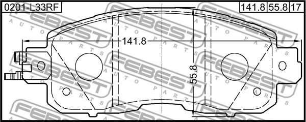 Febest 0201-L33RF - Гальмівні колодки, дискові гальма avtolavka.club