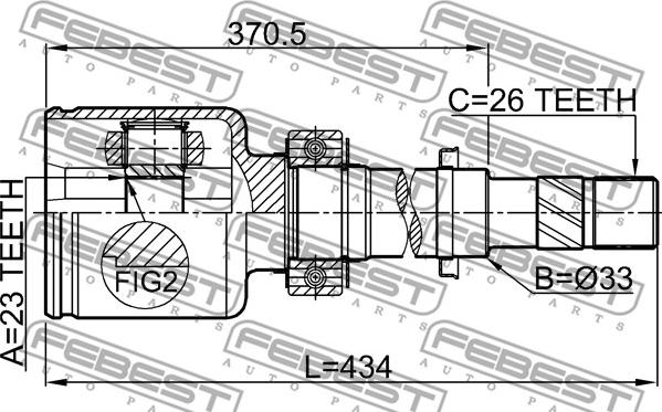 Febest 0211-C11XRH - Шарнірний комплект, ШРУС, приводний вал avtolavka.club